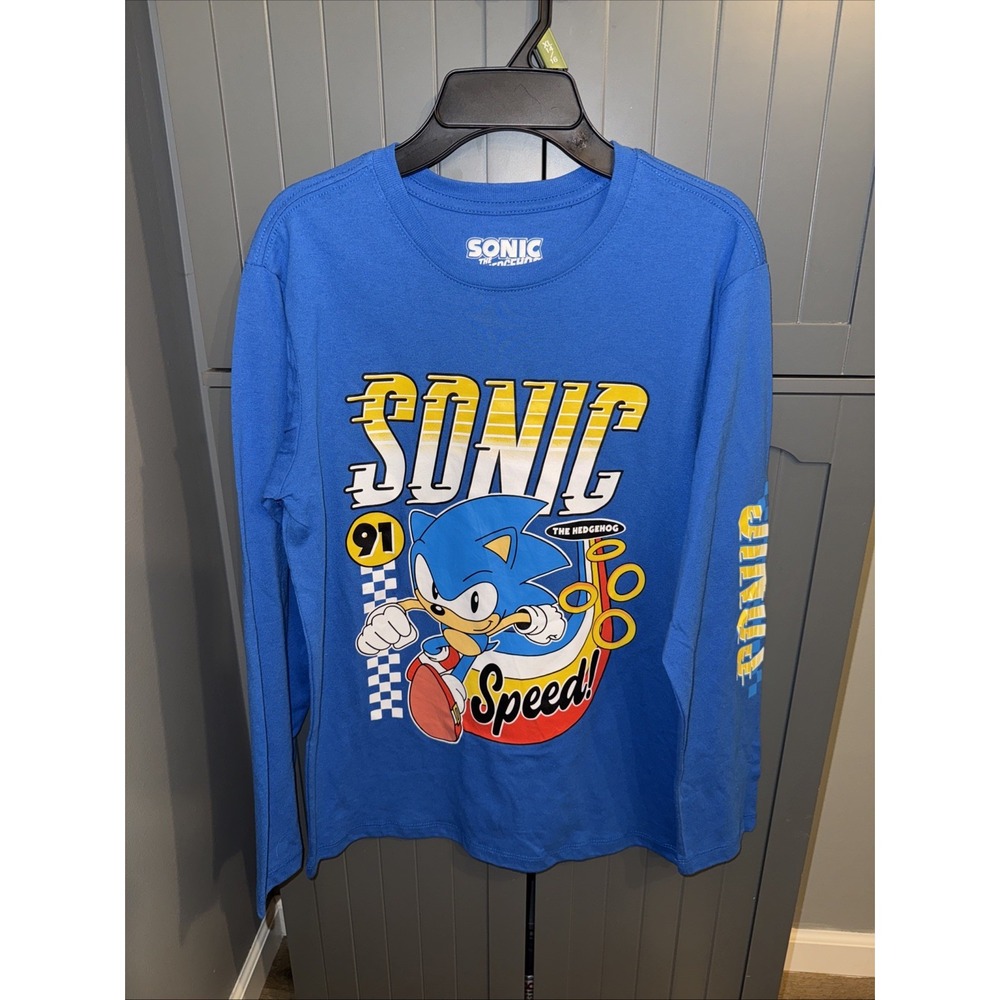 Sonic The Hedgehog Boys XL 14/16 Long Sleeve T Shirt NWT